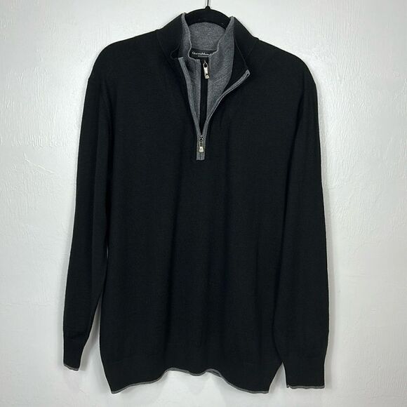 Gianni Marcelo Fine Merino Wool Blend 1/4 Zip Double Mock Neck Size XL - Picture 1 of 9